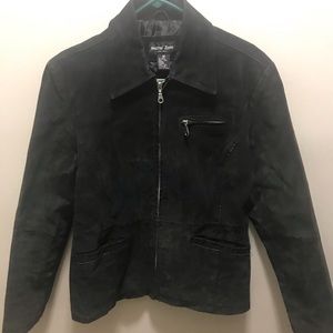 Y2K black Leather jacket